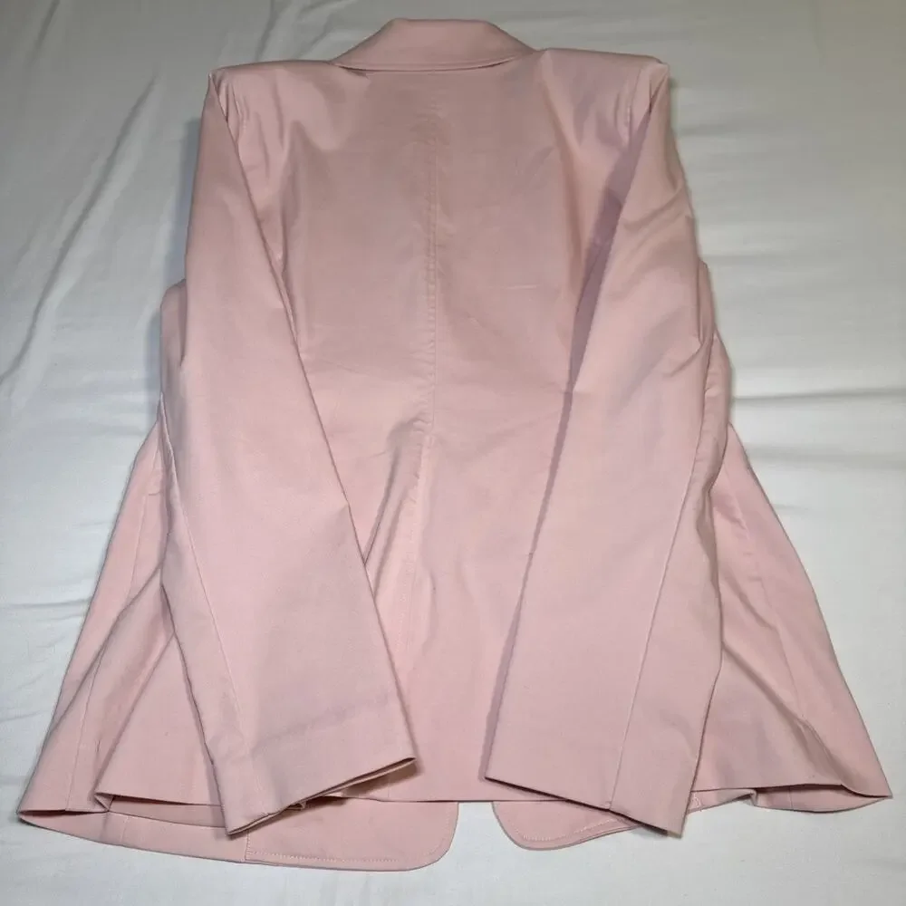CAbi Womens Size 10 Grace Pink Blazer Mid Length Structured 3 Button Jacket NWOT - Picture 16 of 16